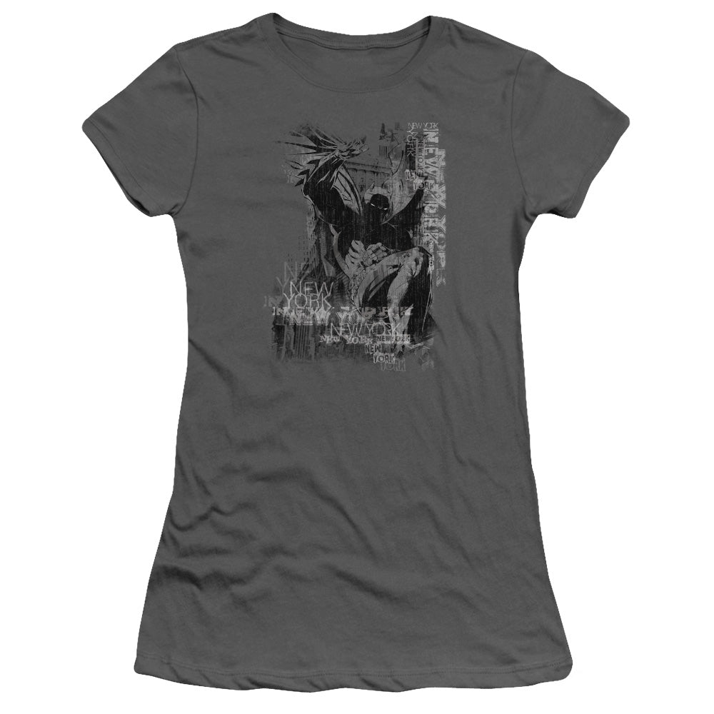 Batman - The Knight Life - Short Sleeve Junior Sheer - Charcoal T-shirt