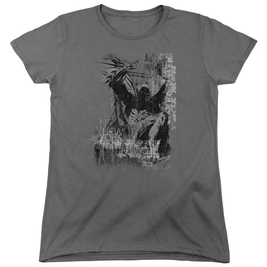 Batman - The Knight Life - Short Sleeve Womens Tee - Charcoal T-shirt