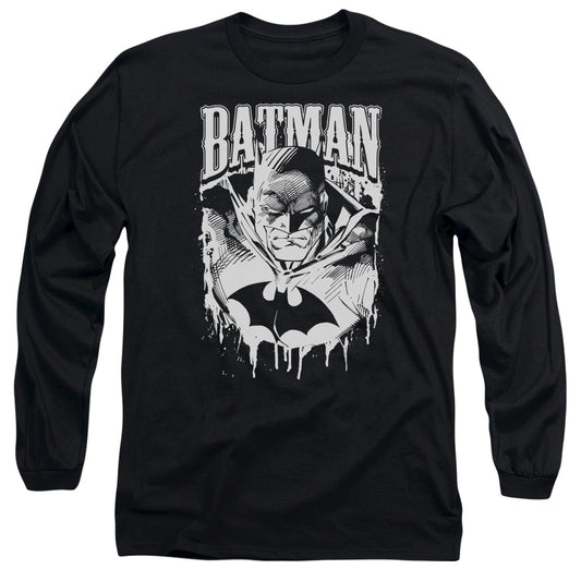 Batman - Bat Metal - Long Sleeve Adult 18/1 - Black T-shirt
