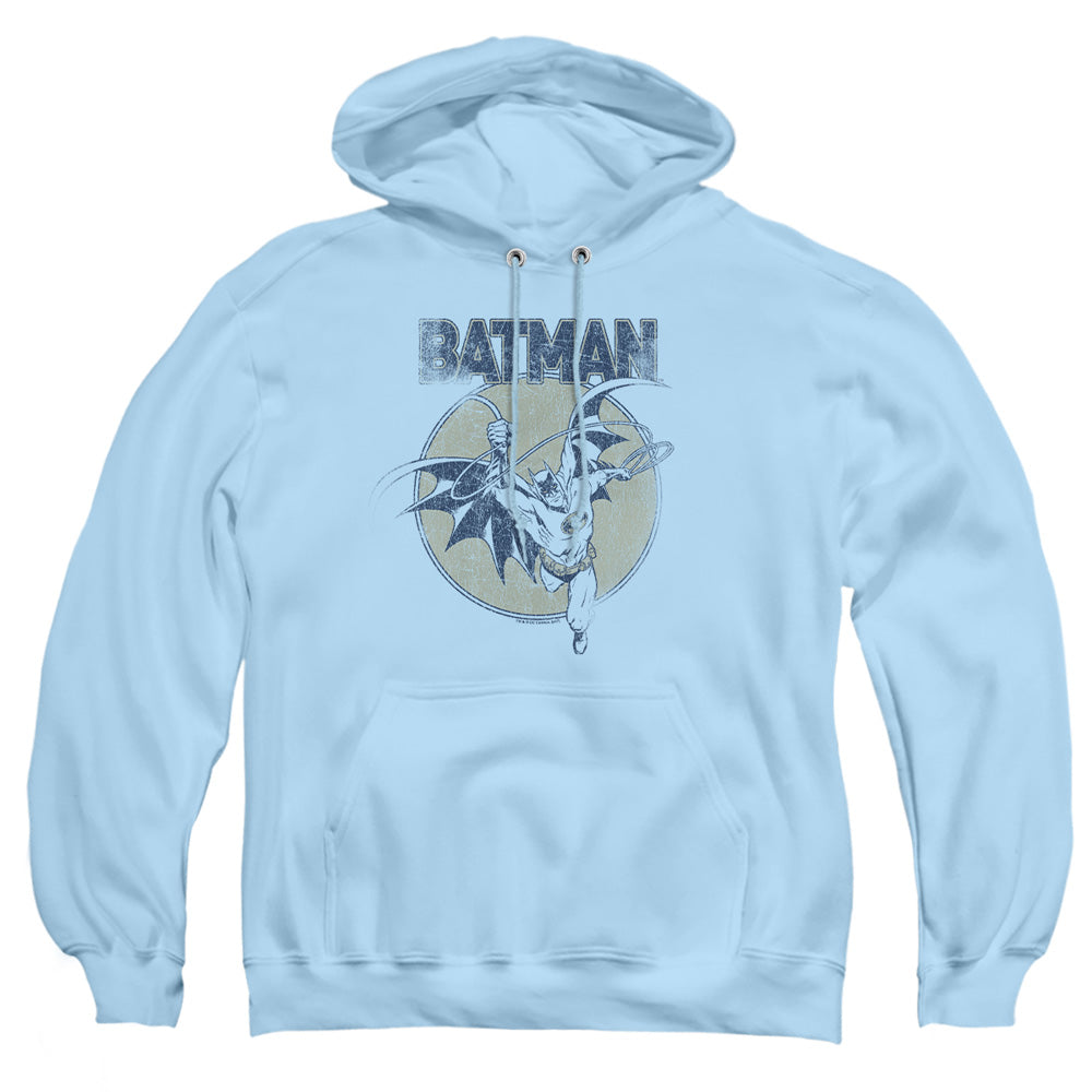 Batman - Swinging Bat - Adult Pull-over Hoodie - Light Blue