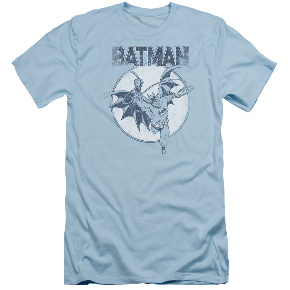 Batman - Swinging Bat - Short Sleeve Adult 30/1 - Light Blue T-shirt