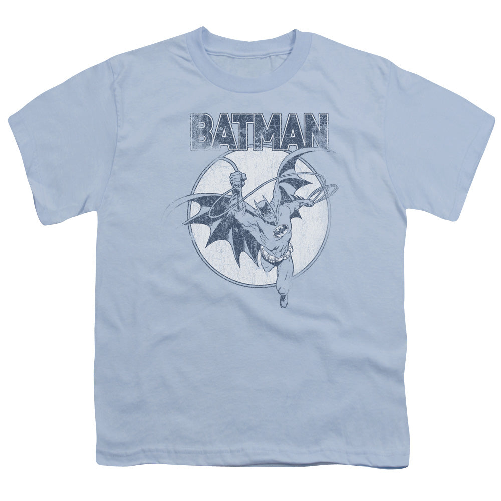 Batman - Swinging Bat - Short Sleeve Youth 18/1 - Light Blue T-shirt