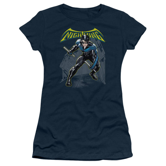 Batman - Nightwing - Short Sleeve Junior Sheer - Navy T-shirt
