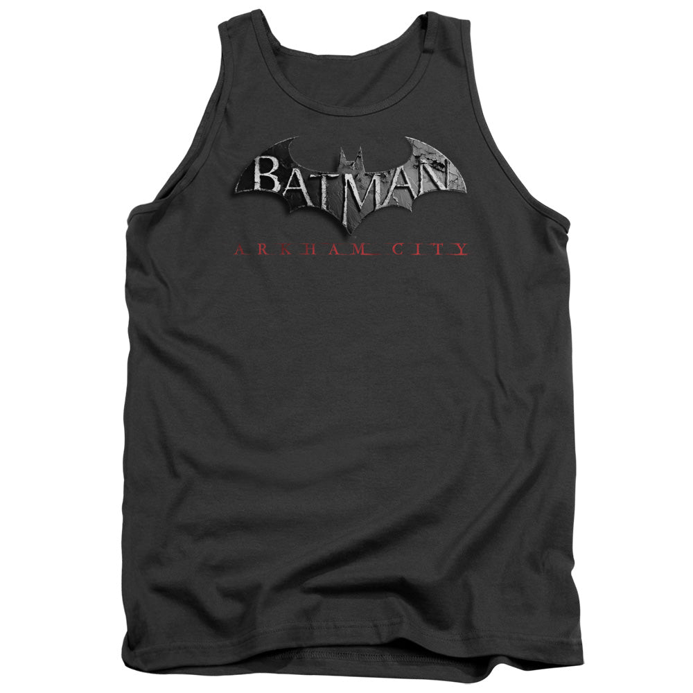 Arkham City - Logo - Adult Tank - Charcoal