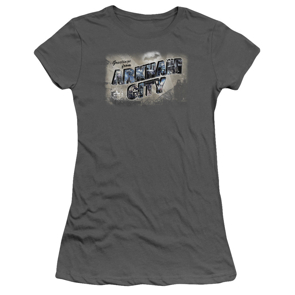 ARKHAM CITY GREETINGS FROM ARKHAM - S/S JUNIOR SHEER - CHARCOAL T-Shirt