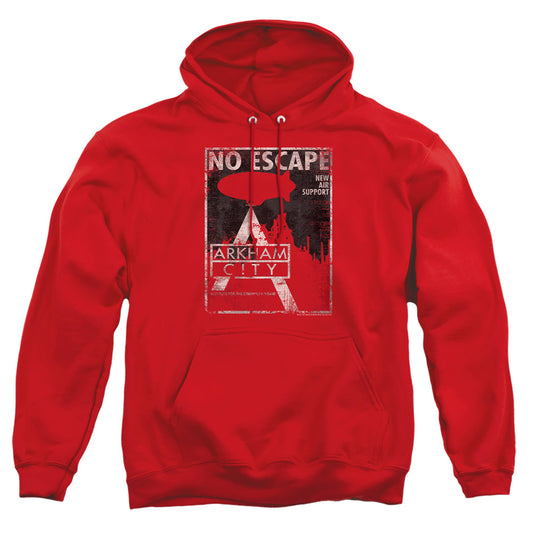Arkham City - No Escape - Adult Pull-over Hoodie - Red