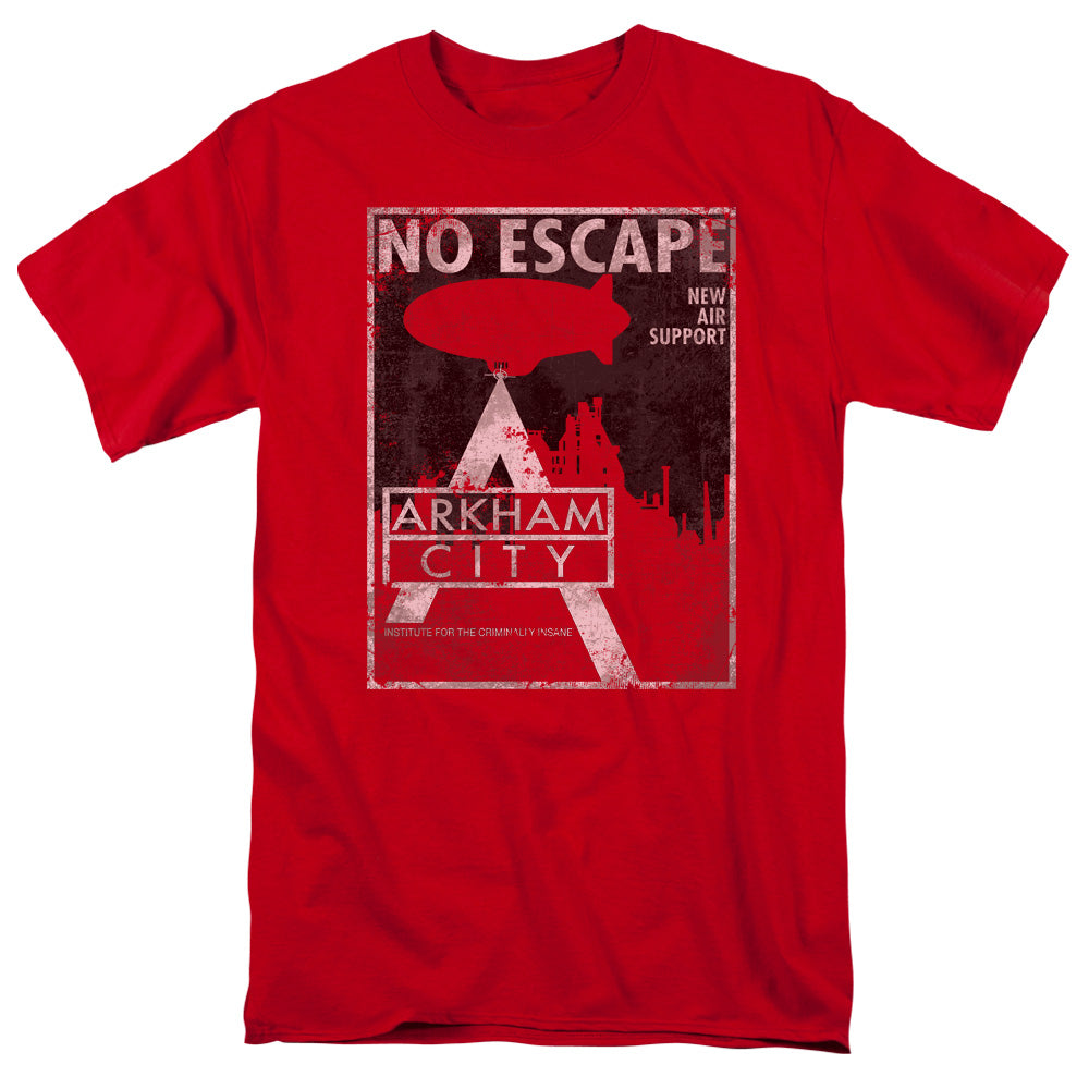 Arkham City - No Escape - Short Sleeve Adult 18/1 - Red T-shirt