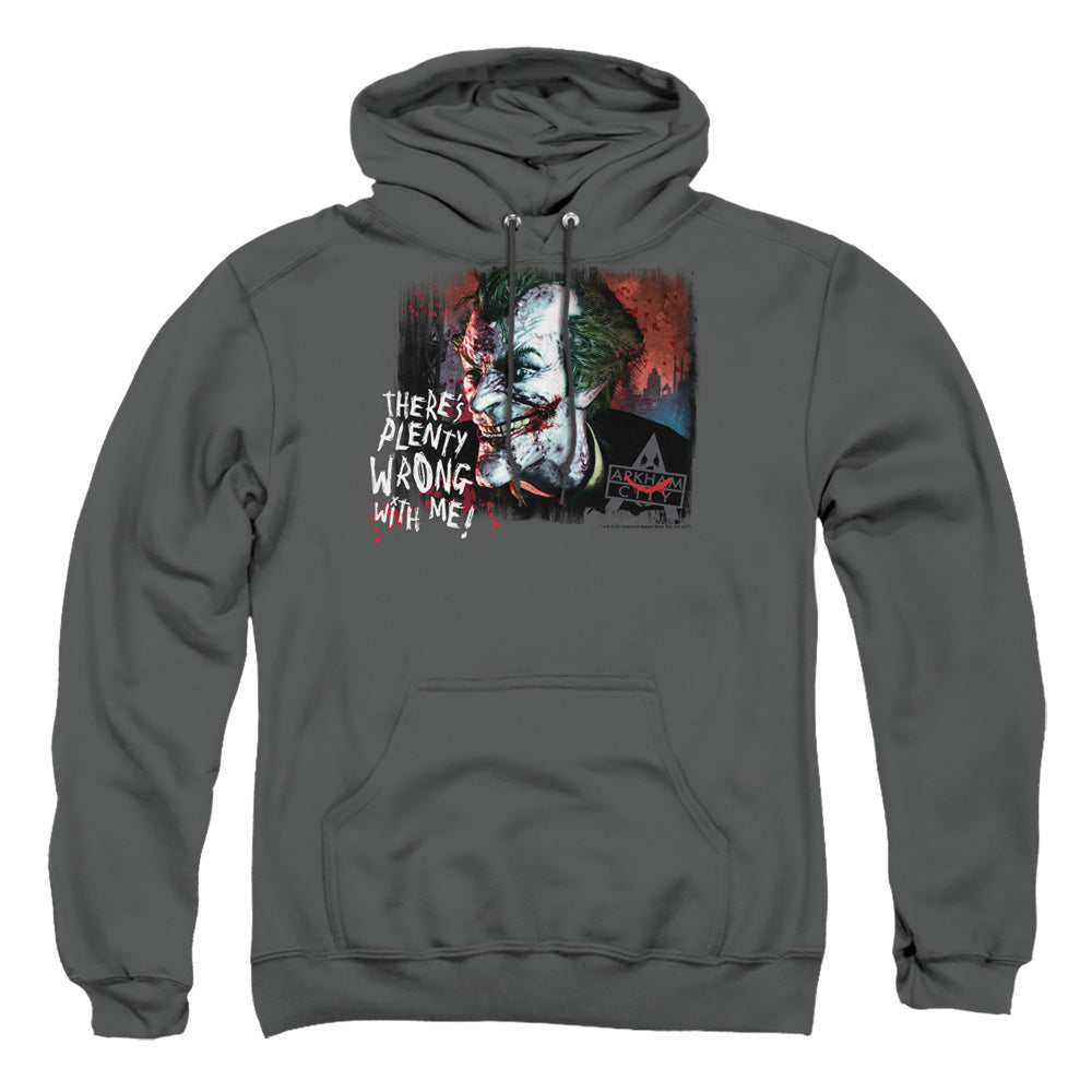 Arkham City - Plenty Wrong - Adult Pull-over Hoodie - Charcoal