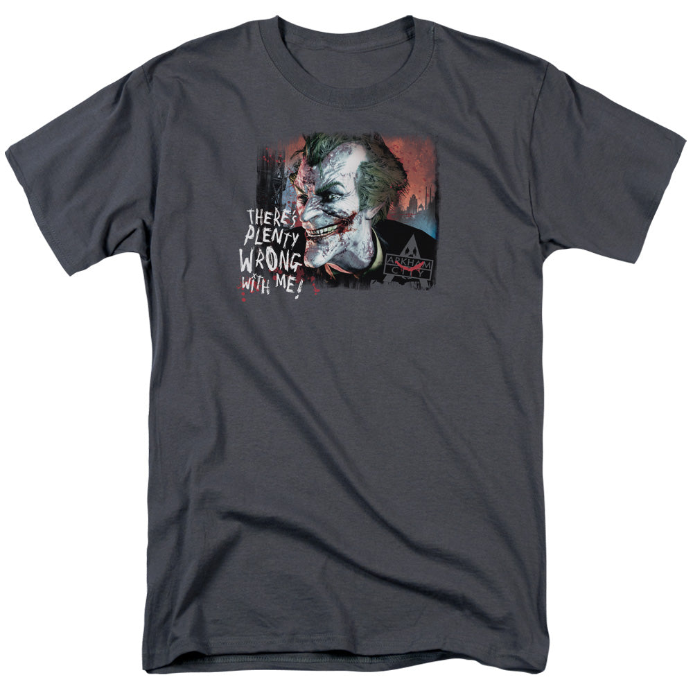 Arkham City - Plenty Wrong - Short Sleeve Adult 18/1 - Charcoal T-shirt