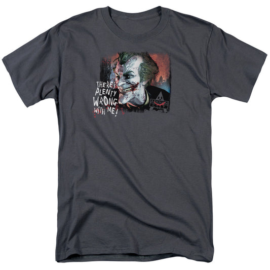 Arkham City - Plenty Wrong - Short Sleeve Adult 18/1 - Charcoal T-shirt