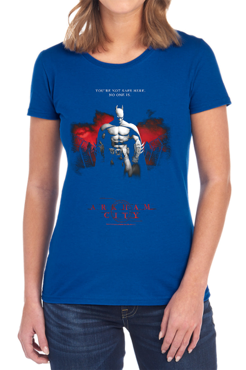 Arkham City - Standing Strong - Short Sleeve Womens Tee - Black T-shirt