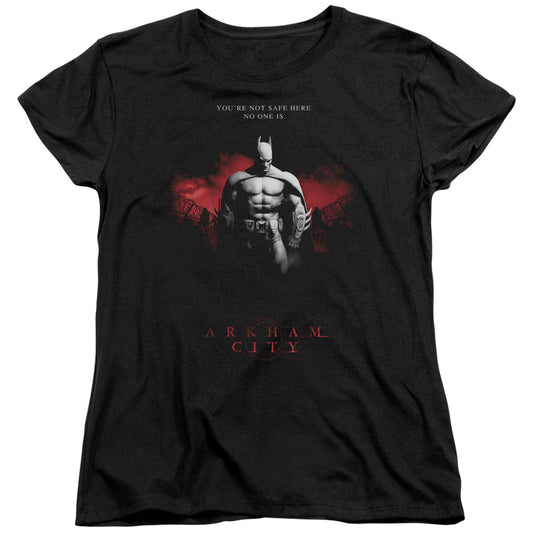 Arkham City - Standing Strong - Short Sleeve Womens Tee - Black T-shirt