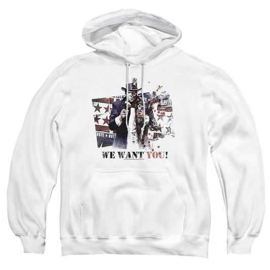 Arkham City - We Want You - Adult Pull-over Hoodie - White