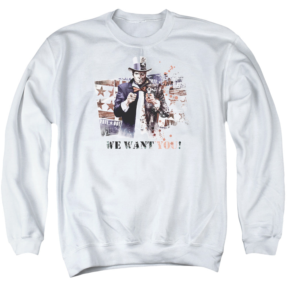 Arkham City - We Want You - Adult Crewneck Sweatshirt - White