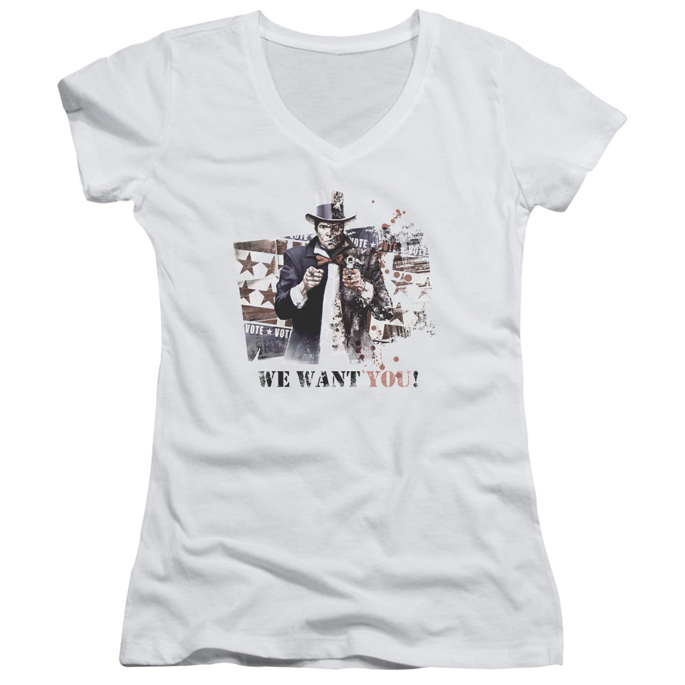 Arkham City - We Want You - Junior V-neck - White