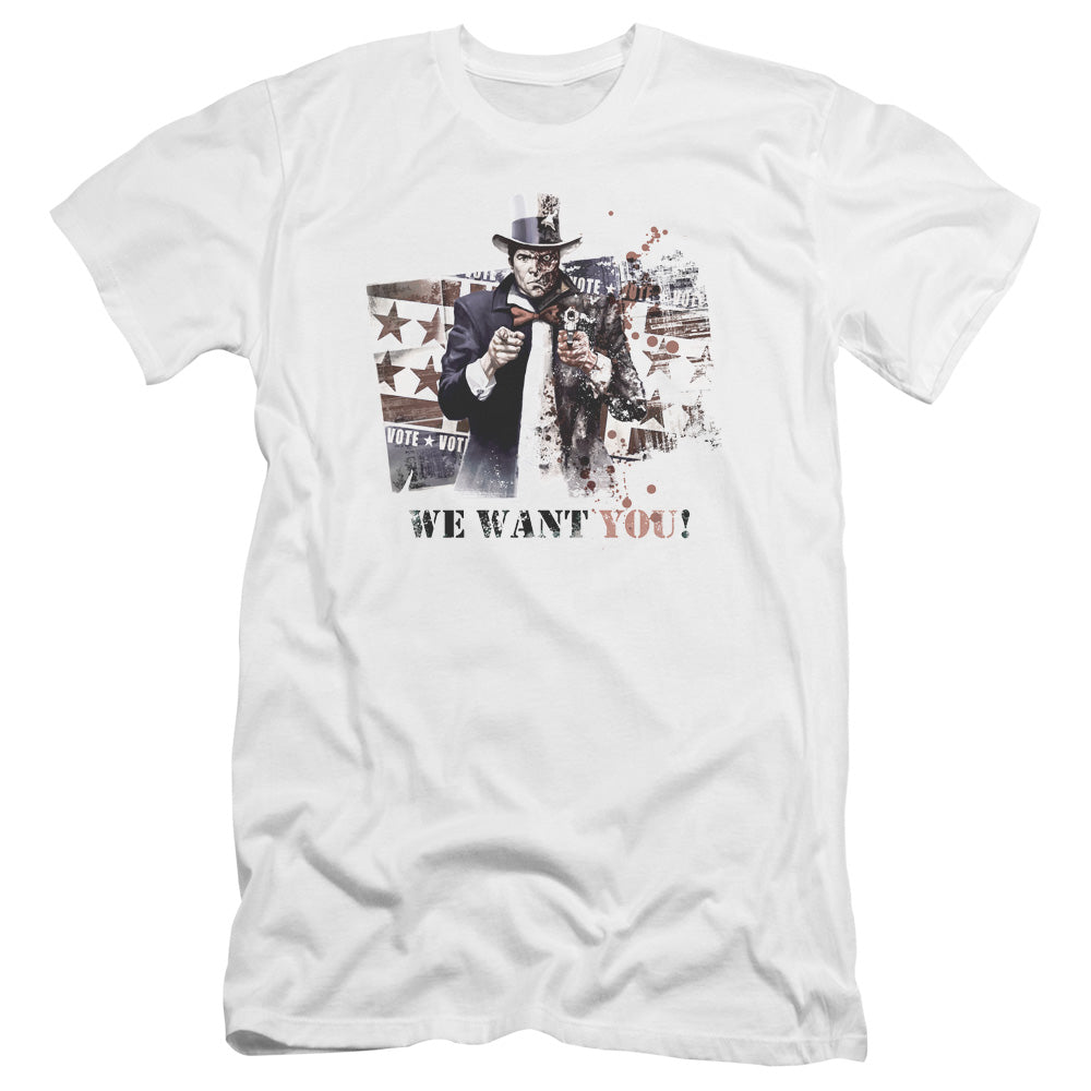 Arkham City - We Want You-premuim Canvas Adult Slim Fit 30/1 - White
