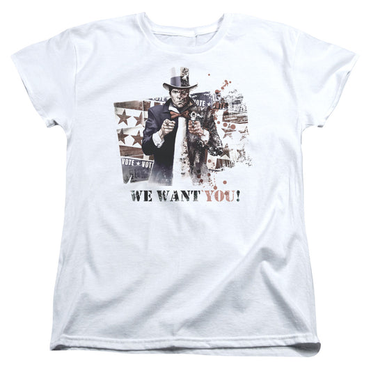 Arkham City - We Want You - Short Sleeve Womens Tee - White T-shirt