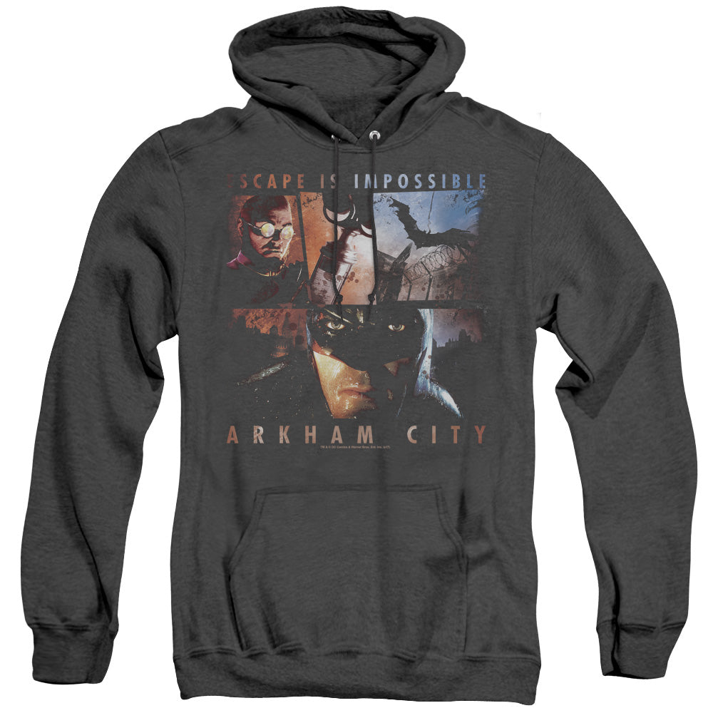 Arkham City - Escape Is Impossible - Adult Heather Hoodie - Black