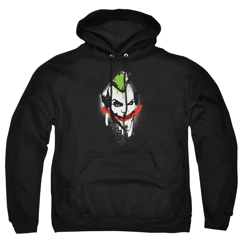 Arkham City - Spraypaint Smile - Adult Pull-over Hoodie - Black