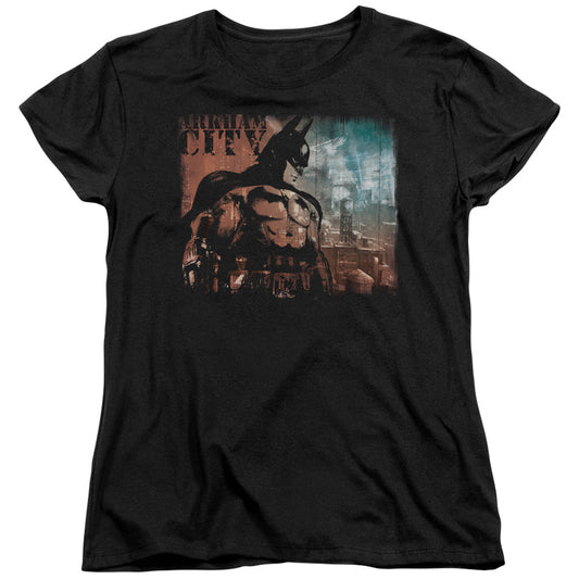 Arkham City - City Knockout - Short Sleeve Womens Tee - Black T-shirt
