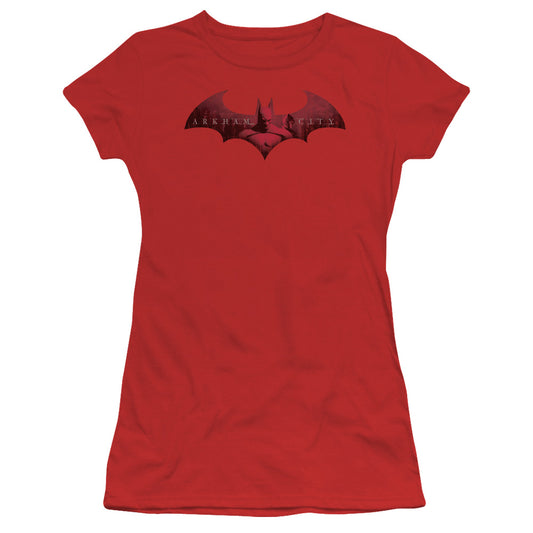 Arkham City - In The City - Short Sleeve Junior Sheer - Red T-shirt