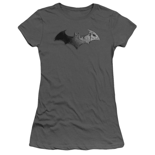 Arkham City - Bat Logo - Short Sleeve Junior Sheer - Charcoal T-shirt