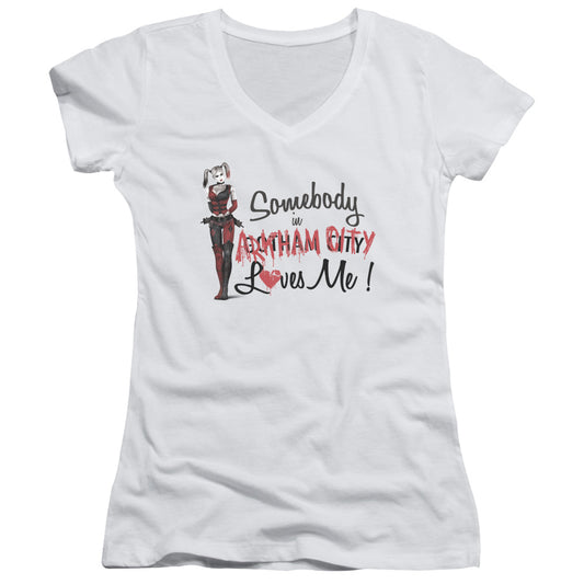 Arkham City - Somebody Loves Me - Junior V-neck - White