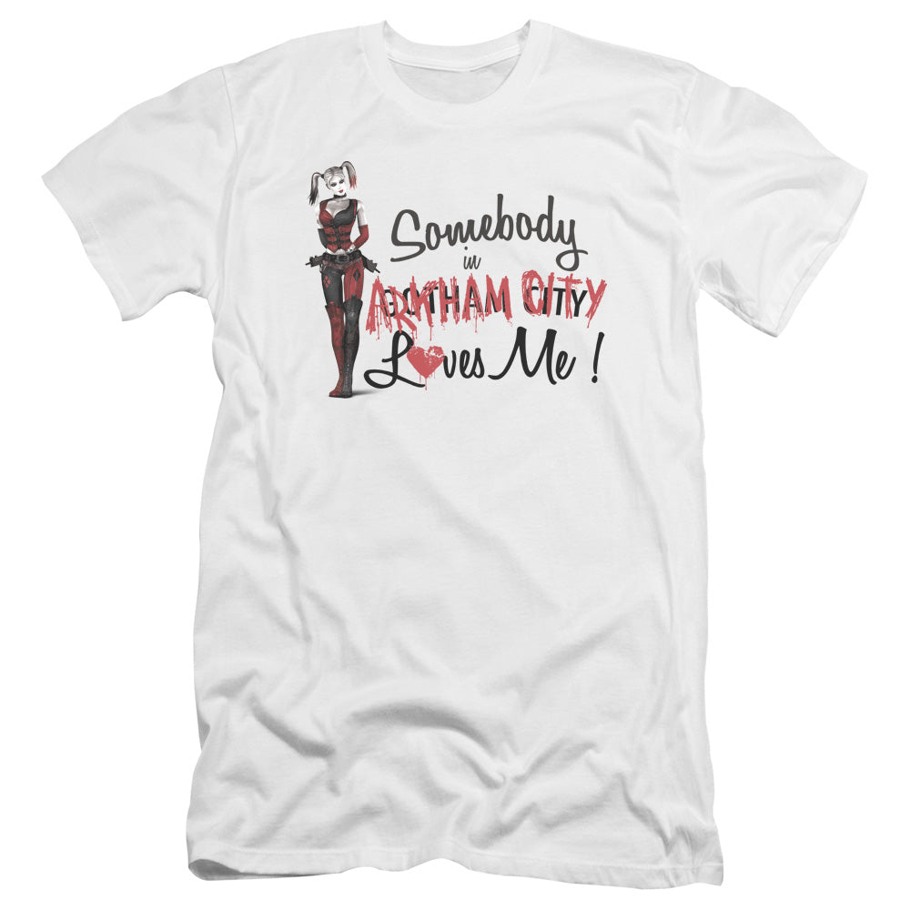 Arkham City - Somebody Loves Me-premuim Canvas Adult Slim Fit 30/1 - White