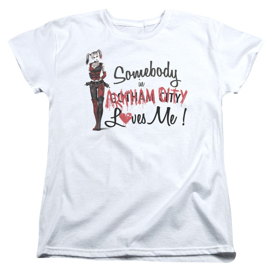 ARKHAM CITY SOMEBODY LOVES ME - S/S WOMENS TEE - WHITE T-Shirt