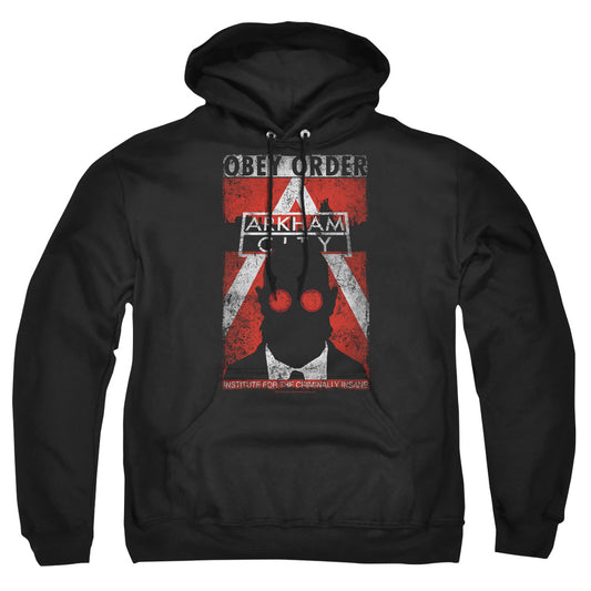 Arkham City - Obey Order Poster - Adult Pull-over Hoodie - Black