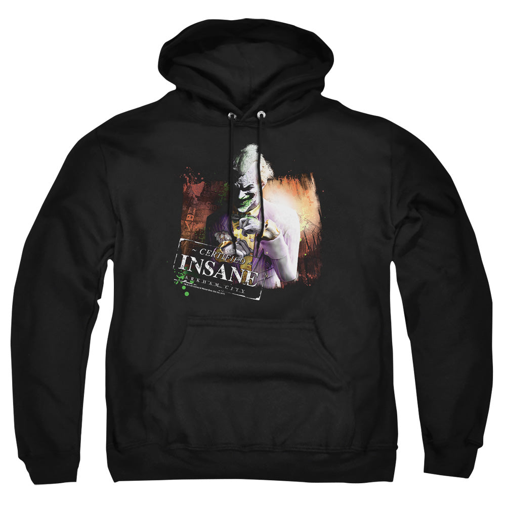 Arkham City - Certified Insane - Adult Pull-over Hoodie - Black