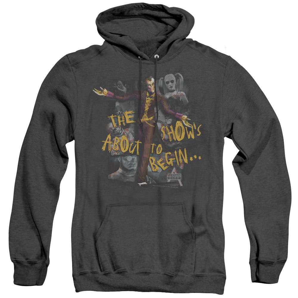 Arkham City - About To Begin - Adult Heather Hoodie - Black