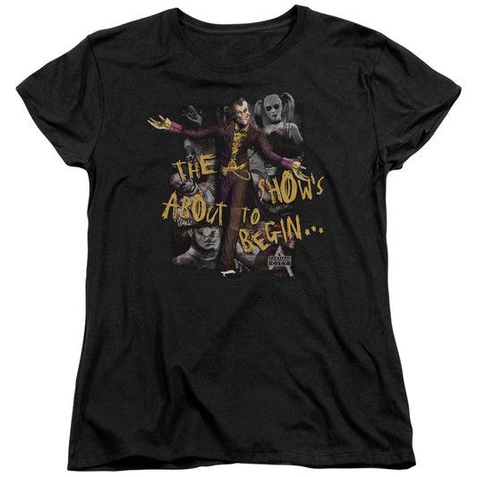 ARKHAM CITY ABOUT TO BEGIN - S/S WOMENS TEE - BLACK T-Shirt