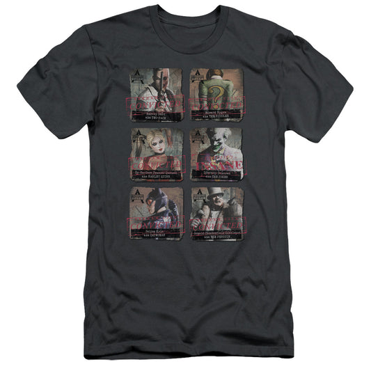 Arkham City - Arkham Lineup - Short Sleeve Adult 30/1 - Charcoal T-shirt