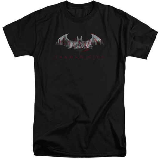 Arkham City - Bat Fill - Short Sleeve Adult Tall - Black T-shirt