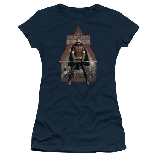 Arkham City - Arkham Robin - Short Sleeve Junior Sheer - Navy T-shirt