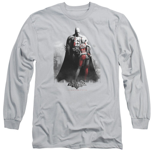 Arkham City - Harley And Bats - Long Sleeve Adult 18/1 - Silver T-shirt