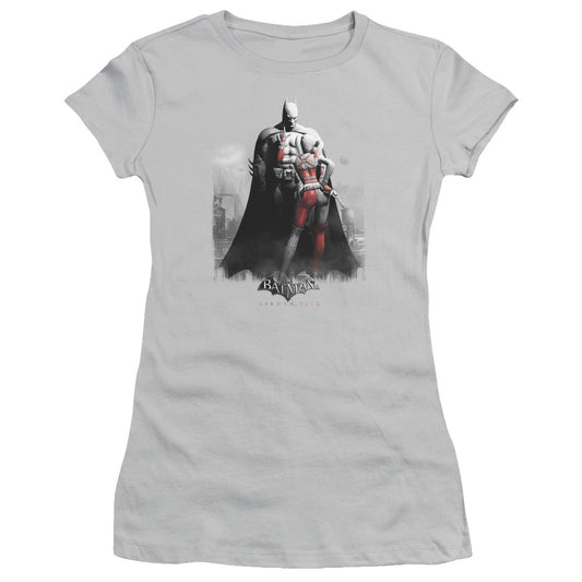 Arkham City - Harley And Bats - Short Sleeve Junior Sheer - Silver T-shirt