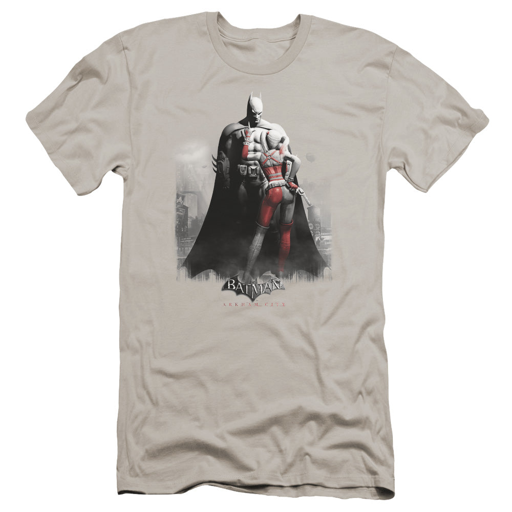 Arkham City - Harley And Bats-premuim Canvas Adult Slim Fit 30/1 - Silver
