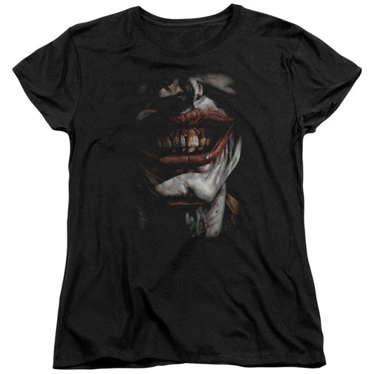 Batman - Smile Of Evil - Short Sleeve Womens Tee - Black T-shirt