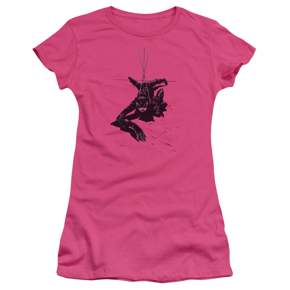 Batman - Catwoman Rope - Short Sleeve Junior Sheer - Hot Pink T-shirt