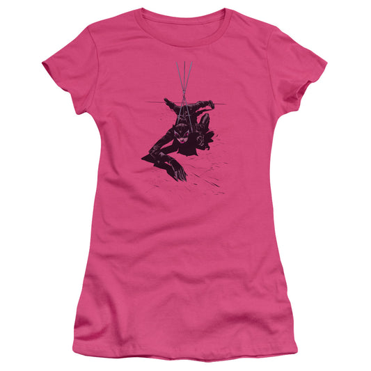 Batman - Catwoman Rope - Short Sleeve Junior Sheer - Hot Pink T-shirt
