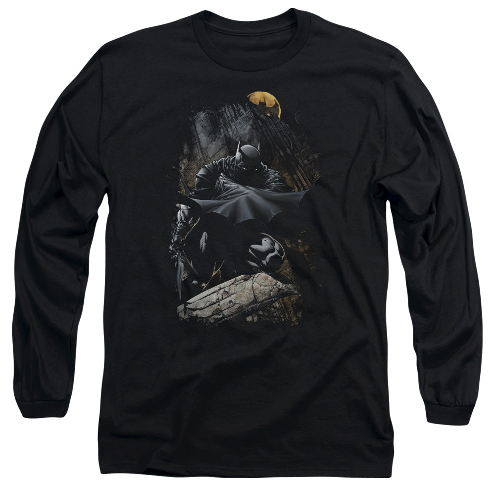 Batman - Sweeping Cape - Long Sleeve Adult 18/1 - Black T-shirt