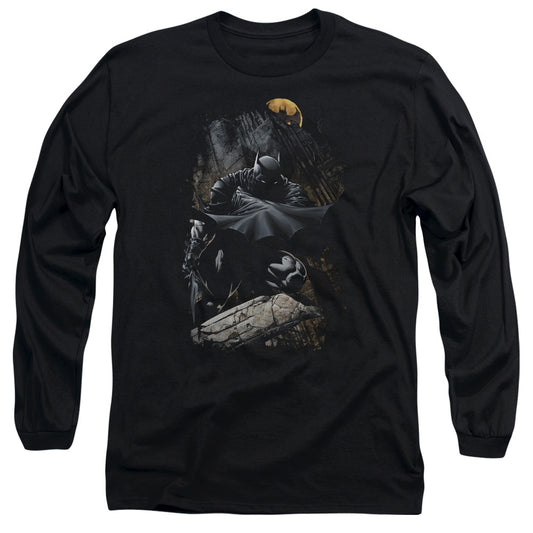 Batman - Sweeping Cape - Long Sleeve Adult 18/1 - Black T-shirt