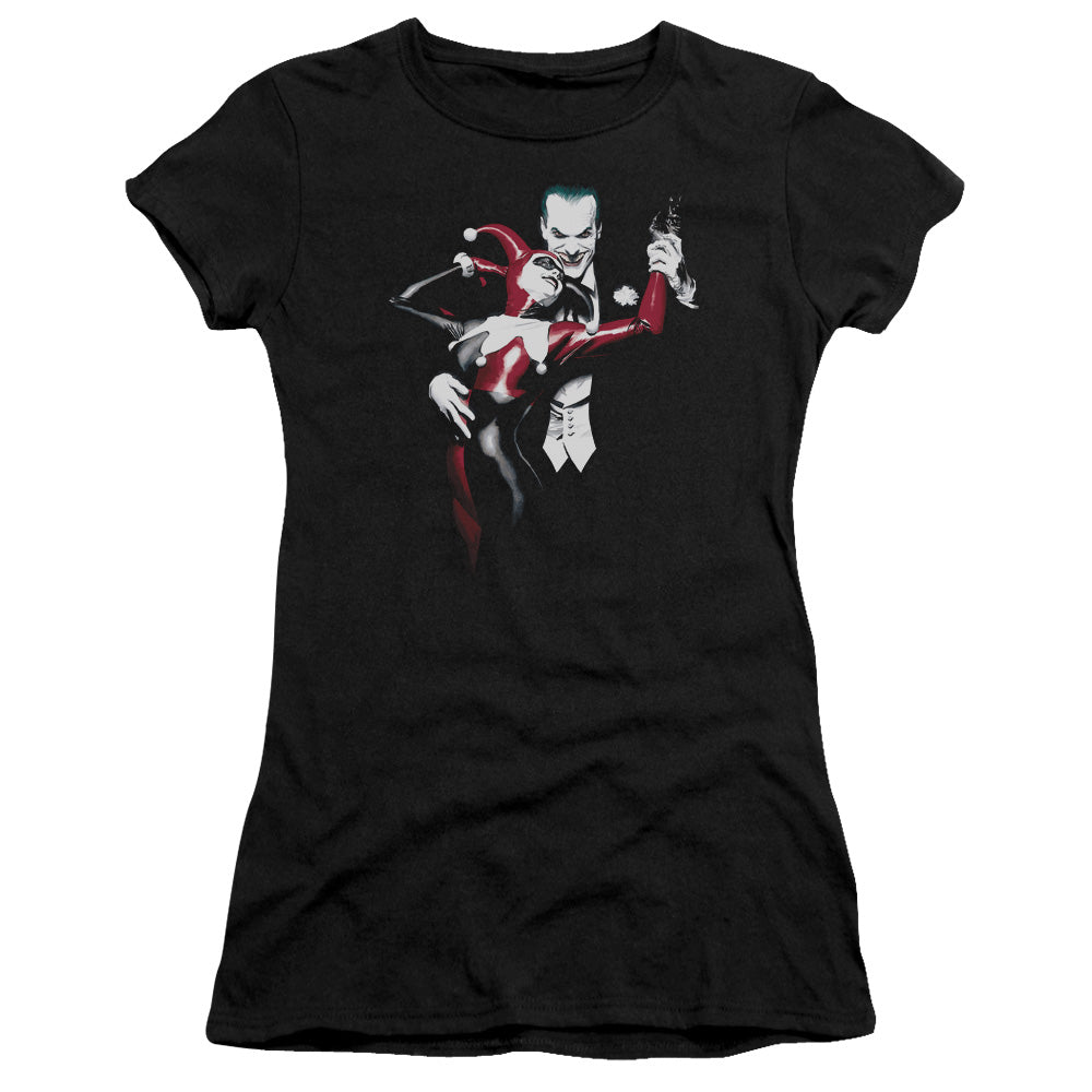 Batman - Harley And Joker - Short Sleeve Junior Sheer - Black T-shirt