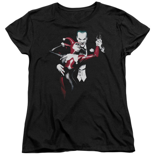 Batman - Harley And Joker - Short Sleeve Womens Tee - Black T-shirt