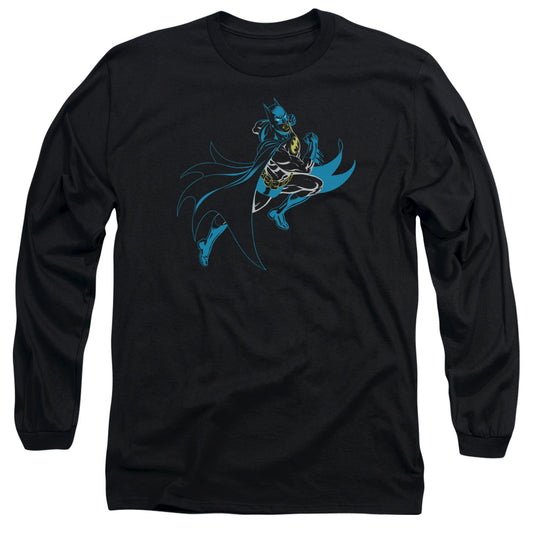 Batman - Neon Batman - Long Sleeve Adult 18/1 - Black T-shirt