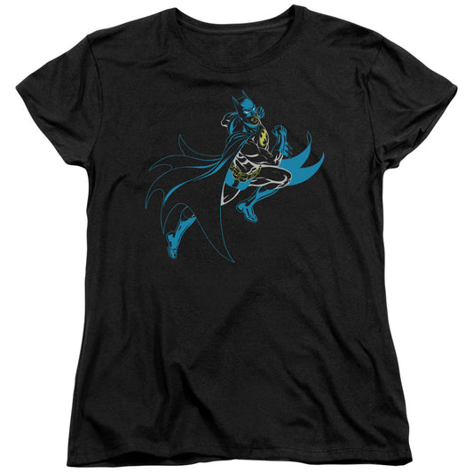 Batman - Neon Batman - Short Sleeve Womens Tee - Black T-shirt