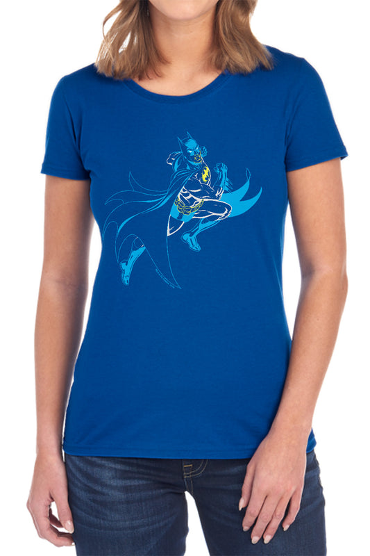 Batman - Neon Batman - Short Sleeve Womens Tee - Black T-shirt