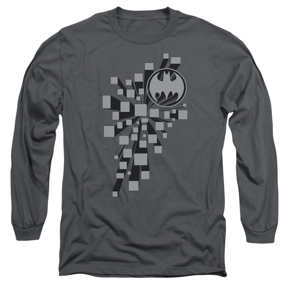 Batman - Gotham 3d - Long Sleeve Adult 18/1 - Charcoal T-shirt